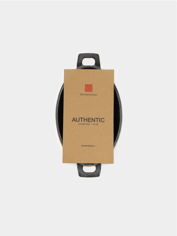 Сковорода, 18х12 см, на подставке, с ручками, чугун/бамбук, овальная, Authentic, image-4