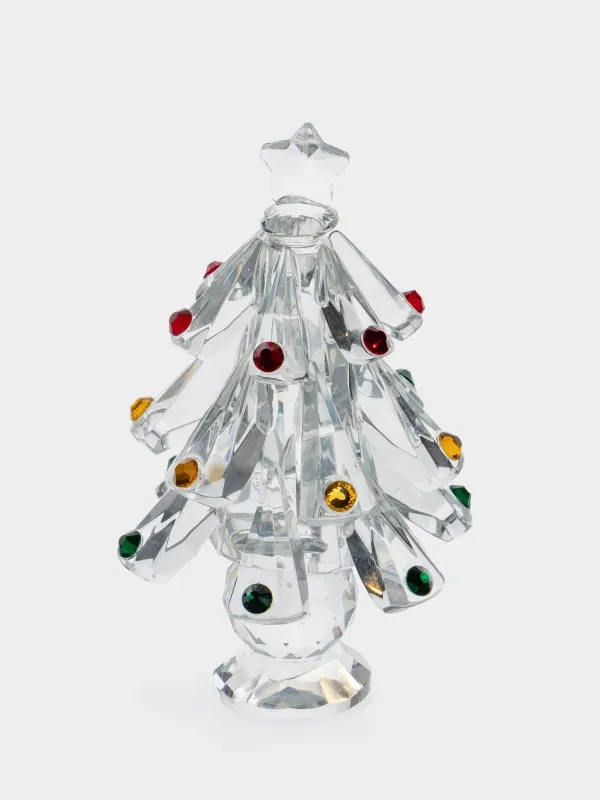 Статуэтка, 10 см, стекло, Елка с кристаллами, Christmas vitreous, image-0