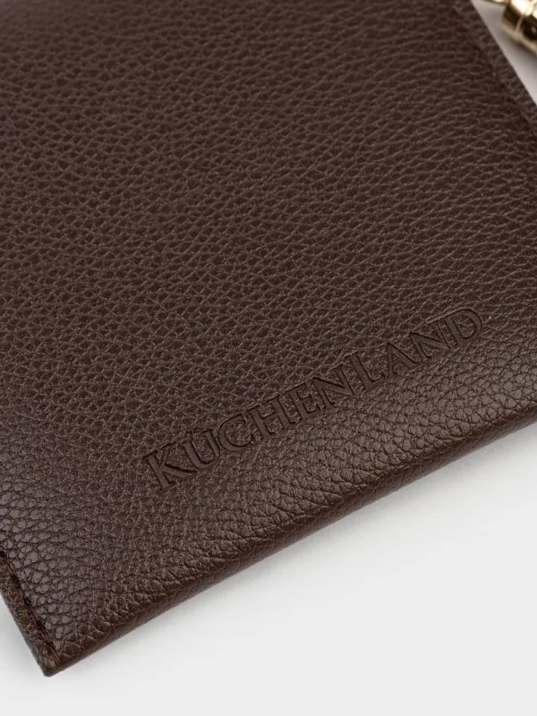 Кошелек женский, 10х10 см, на кнопке, с кисточкой, полиуретан, коричневый, Memo, image-4