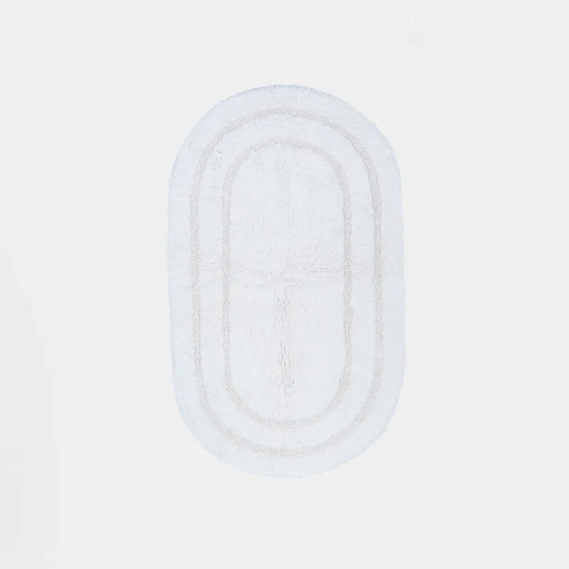Коврик, 60x100 см, овальный, хлопок, молочный, Metric
