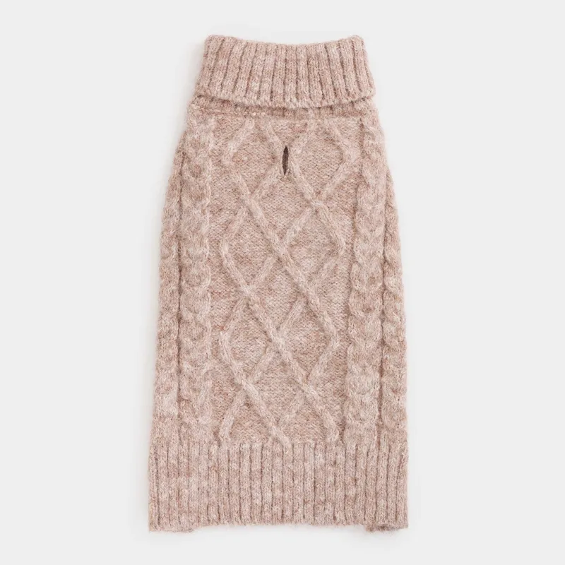 Свитер для животных,  с рукавами, полиэстер/шерсть, бежевый, Косы, Fashion pet, image-0