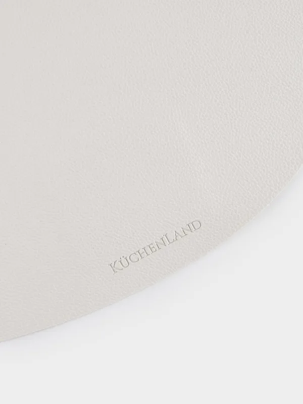 Салфетка под приборы, 37x45 см, ПВХ, фигурная, молочная, Rock, image-1