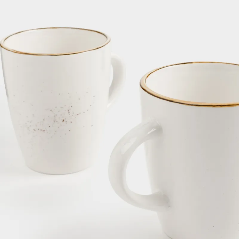 Кружка, 350 мл, 2 шт, керамика, молочная, в крапинку, Roxas, image-6