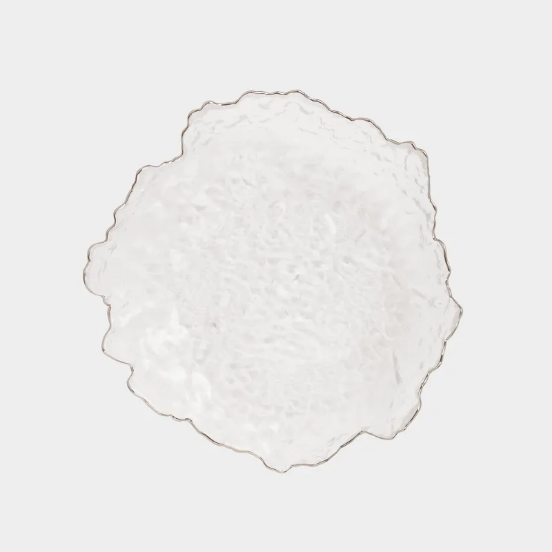 Блюдо, 25 см, стекло, с серебристым кантом, Nautilus silver, image-3