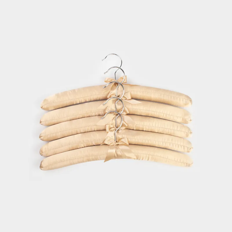 Вешалка-плечики, 38 см, 5 шт, мягкая, полиэстер/поролон, мокко, Soft house