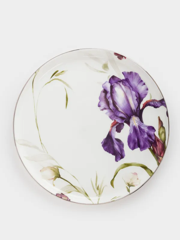 Тарелка закусочная, 24 см, 2 шт, фарфор F, с серебристым кантом, Ирис, Antarctica Flowers, image-1