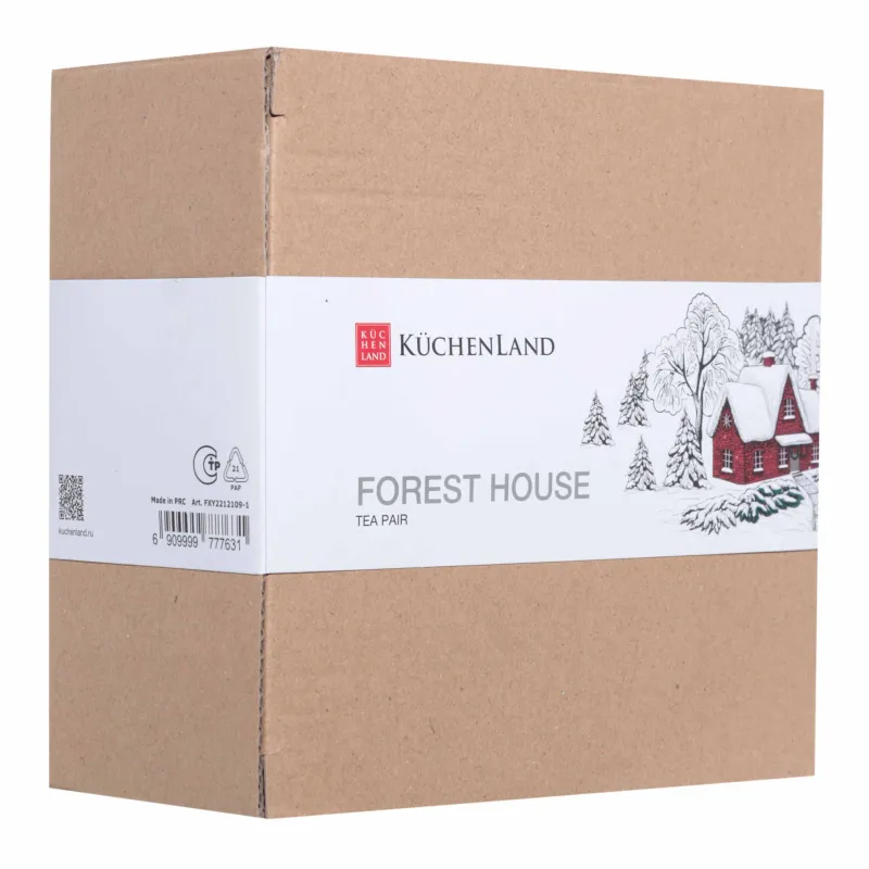 Пара чайная, 1 перс, 2 пр, 200 мл, фарфор N, белая, Дом в лесу, Forest house, image-4