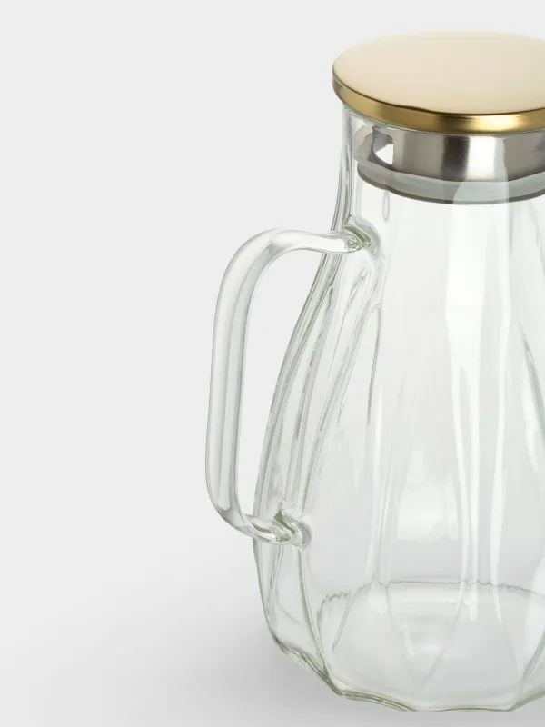 Кувшин, 2 л, с крышкой-фильтром, стекло Б/сталь, Ledge, image-4