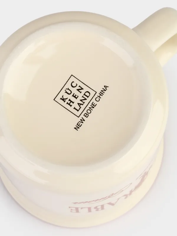 Кружка, 430 мл, фарфор N, молочно-бордовая, Конь, Great horse, image-3