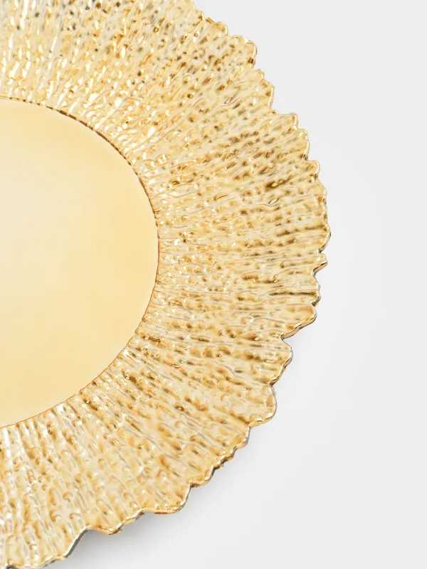 Тарелка подстановочная, 33 см, пластик, золотистая, Льдина, Plastic ice, image-3