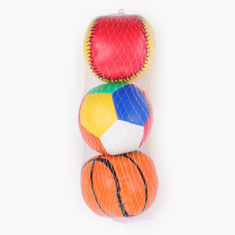 Мяч, 8 см, 3 шт, в сетке, ПВХ, цветной, Футбол/Баскетбол/Бейсбол, Game, image-2