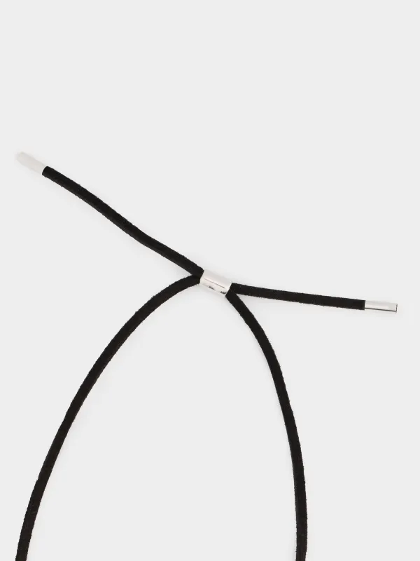 Цепочка-шнурок, 1,6 м, с подвеской, металл/нейлон, серебристая, Jewelry, image-3