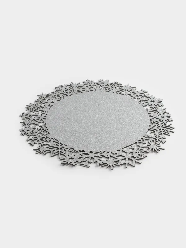 Салфетка под приборы, 38 см, Снежинки, Felt mat, image-1