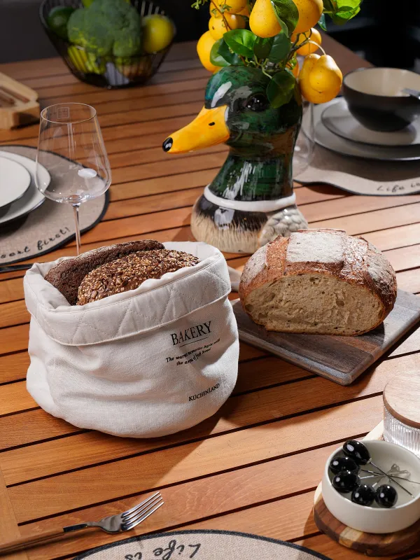 Корзина для хлеба, 20х30 см, на завязках, хлопок, бежевая, Bakery, Course, image-5