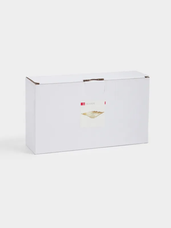 Блюдо, 22х12х5 см, стекло Р, бежевое, Градиент, Ракушка, Seaside, image-4