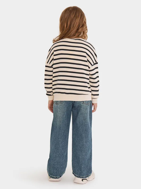 Свитшот детский, для девочек, бело-черный, Blaina, image-4