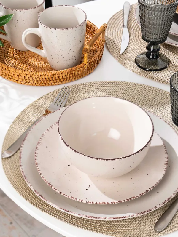 Тарелка суповая, 14х7 см, 2 шт, керамика, бежевая, в крапинку, Speckled, image-6