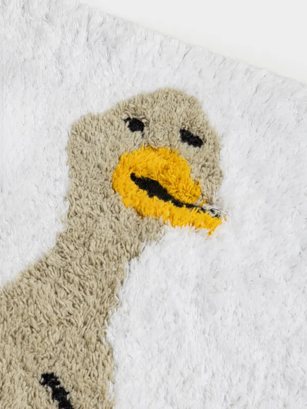Коврик, 50х80 см, хлопок, молочный, Гусь на скейтборде, Goose, image-1