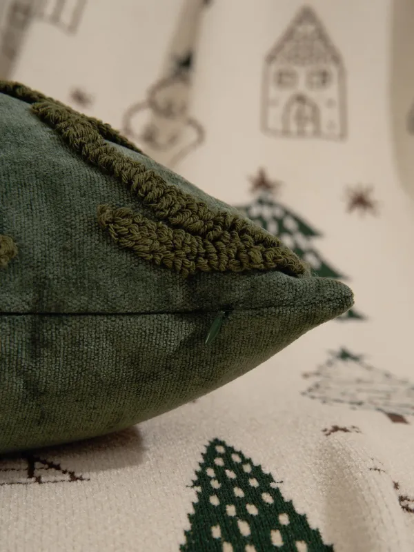 Подушка декоративная, 45х45 см, шенилл, темно-зеленая, Ель, Chenill, image-5