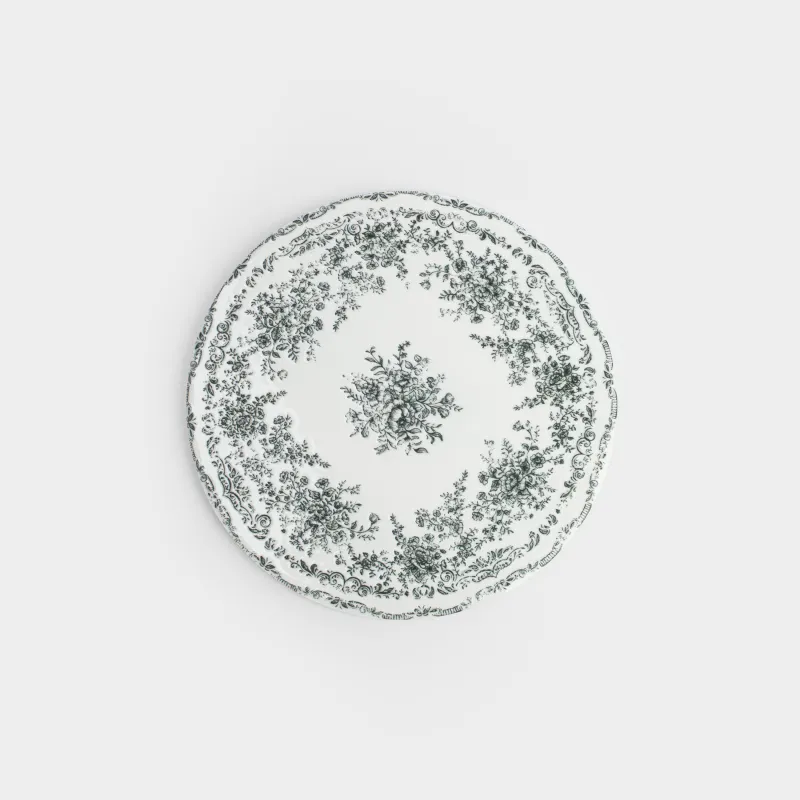 Подставка под горячее, 20 см, керамика/пробка, круглая, белая, Узоры, Green lace