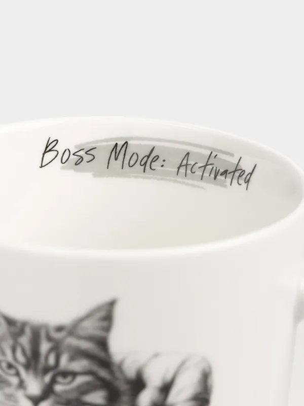 Кружка, 420 мл, фарфор N, белая, Кот в костюме, Cat, image-3