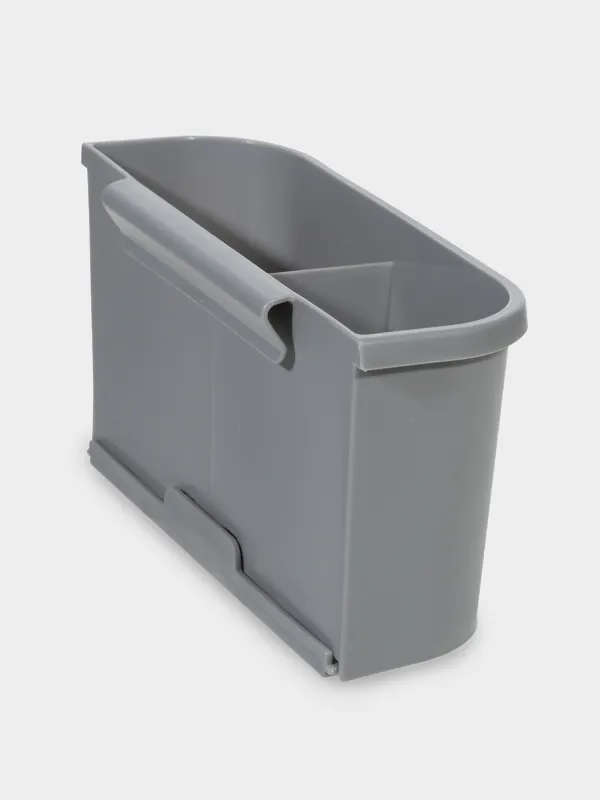 Сушилка для посуды, 43х31 см, с поддоном, со сливом, металл/пластик, светло-серая, Keeping, image-3