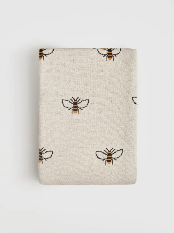 Плед, 130х170 см, хлопок, бежевый, Пчелы, Honey, image-0