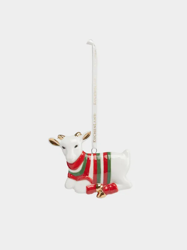 Игрушка елочная, 8х7 см, Козочка, Figure christmas, image-0