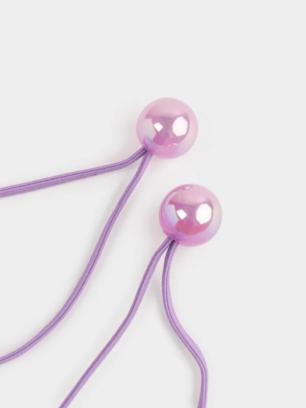 Резинка для волос, 9 см, 2 шт, акрил/полиэстер, лиловая, Бабочка, Gracile, image-3