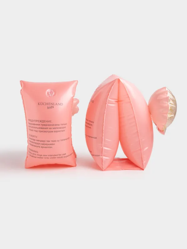 Нарукавники детские, 23х16 см, надувные, ПВХ, оранжевые, Ракушка, Aquatic game, image-4