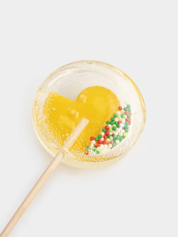 Леденец, 40 гр, погремушка, на палочке, изомальт, желтый, Уточка, Sweet life, image-3