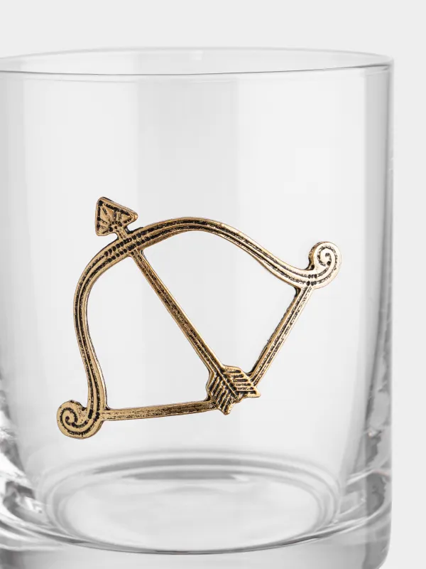 Стакан для виски, 10 см, 340 мл, стекло/металл, золотистый, Стрелец, Zodiac, image-1