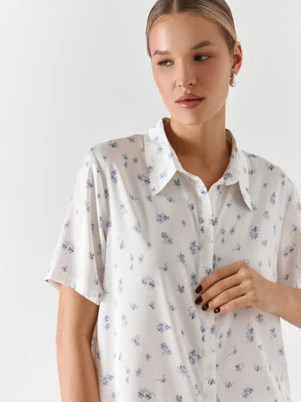 Рубашка, бело-голубая, Tesia, image-2