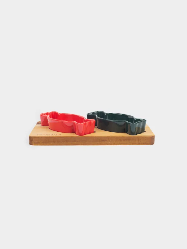 Набор для закусок, 2 пр, фарфор/дерево, Noble tree, image-2