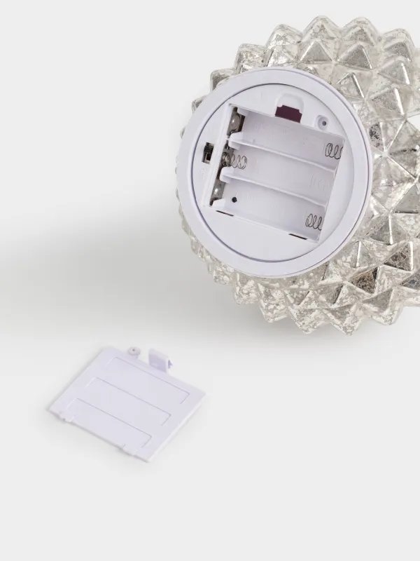 Статуэтка с подсветкой, 15 см, вращающаяся, стекло/пластик, шампань, Елочный шар, Patina, image-3