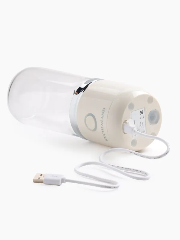 Блендер персональный, 380 мл, 67 Вт, портативный, заряжаемый, стекло/пластик, бежевый, Handy, image-4