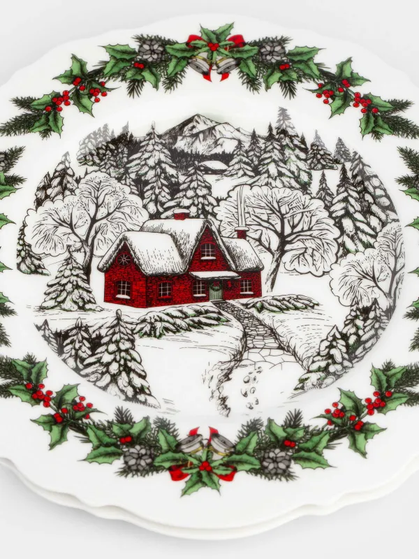 Тарелка десертная, 20 см, 2 шт, фарфор N, белая, Дом в лесу, Forest house, image-4