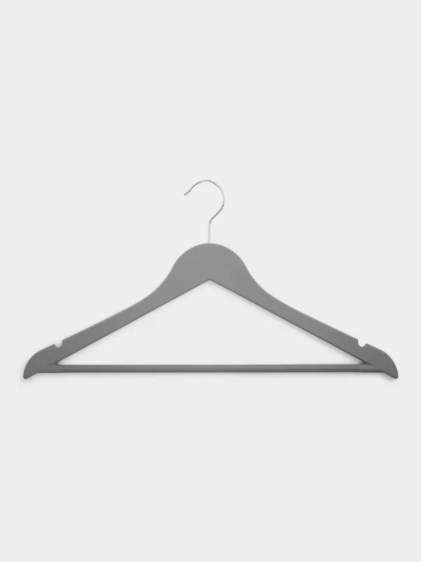 Вешалка-плечики, 44 см, 4 шт, пластик с покрытием, серая, Fun house, image-2