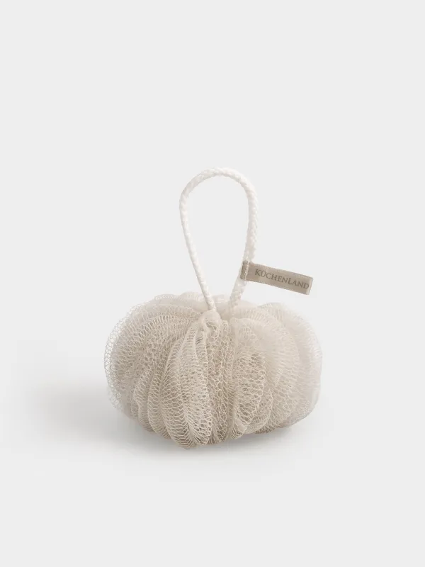 Мочалка для мытья тела, 13 см, полиэтилен, бежевая, Бант, Unique spa, image-0