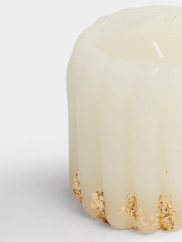 Свеча, 8x8 см, цилиндрическая, Ribbed candle, image-1