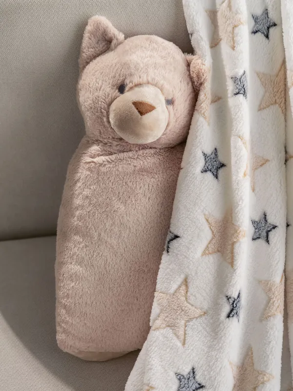 Плед с подушкой, 130х150 см, флис/плюш, бежевый, Кот, Plush animals, image-8