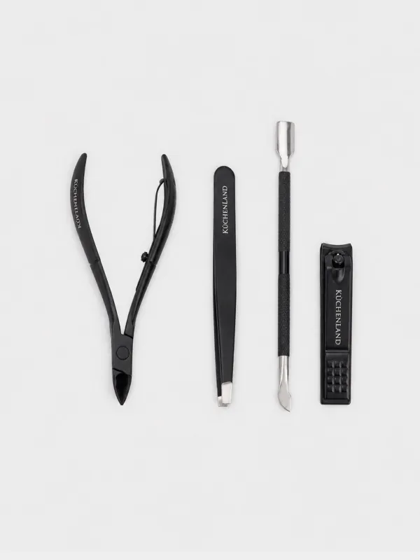 Набор маникюрный, 4 предмета, Manicure black, image-0