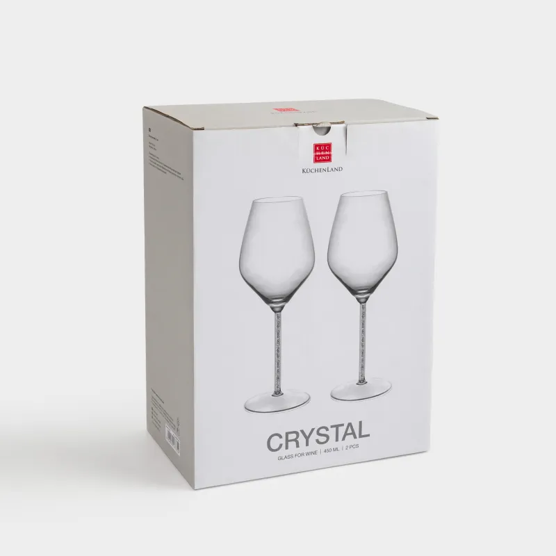 Бокал для вина, 450 мл, 2 шт, стекло/стразы, Crystal shine, image-4