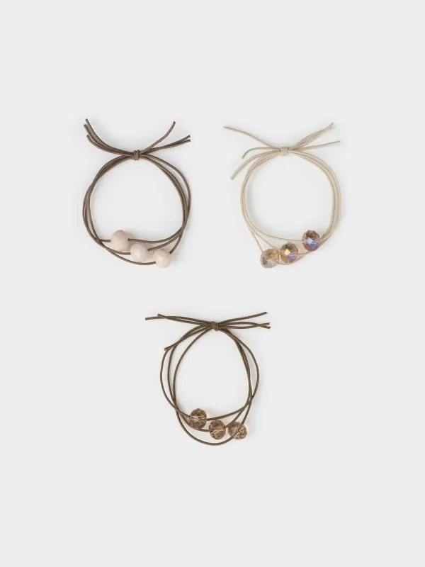 Резинка для волос, 5 см, 3 шт, полиэстер/пластик, цветная, Кристаллы, Gracile, image-0