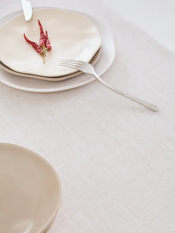 Скатерть, 170х250 см, полиэстер/лен, бежевый меланж, Винтаж, Melange outline, image-3