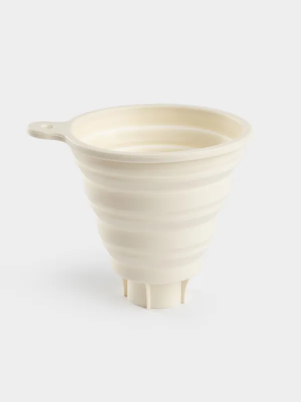 Воронка, 12х12 см, для банок с широким горлом, складная, силикон, молочная, Manny