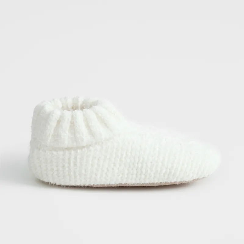 Тапочки-носки домашние, молочные, Knitted soft