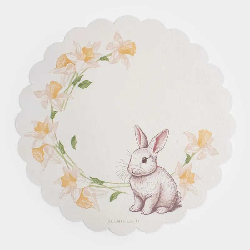 Салфетка под приборы, 38 см, Кролик и нарциссы, Rock print