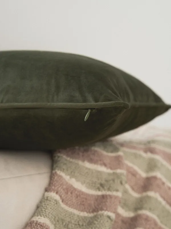 Подушка декоративная, 45x45 см, вельвет, зеленая, Жуки, Bugs, image-6