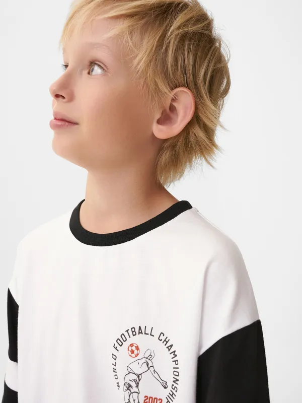 Лонгслив детский, для мальчиков, хлопок, белый, Ulian, image-1